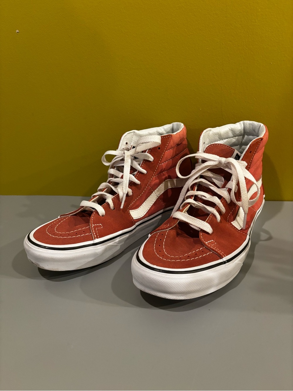 Vans White and Rust Skate Shoes